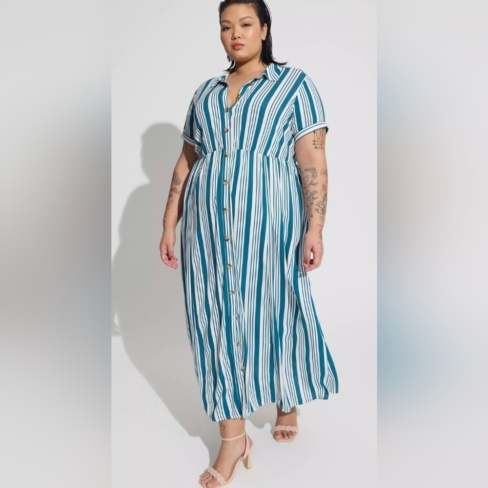 Torrid Plus Size - Maxi Rayon Button Front Dress, Sz 3X